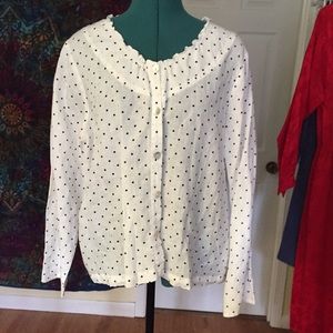 Flax polka dot linen top